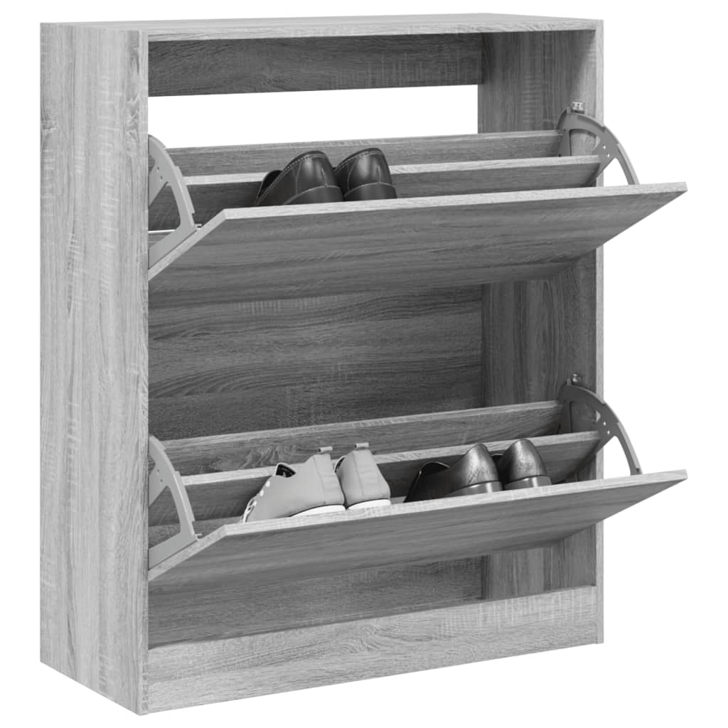 Skoskap grå sonoma 80x34x96,5 cm konstruert tre