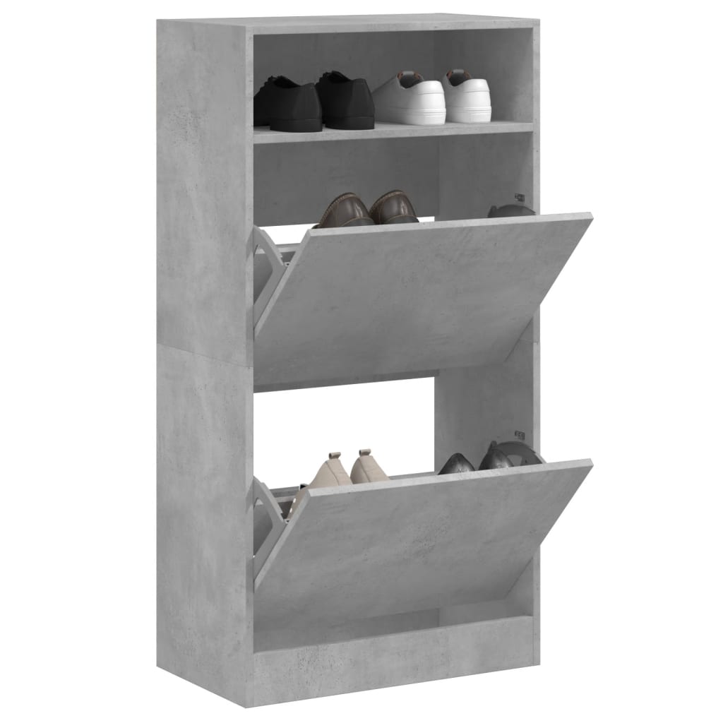 Skoskap betonggrå 60x34x116 cm konstruert tre