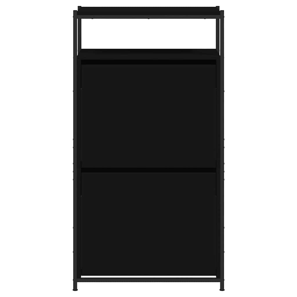 Skoskap svart 60x34x112 cm konstruert tre
