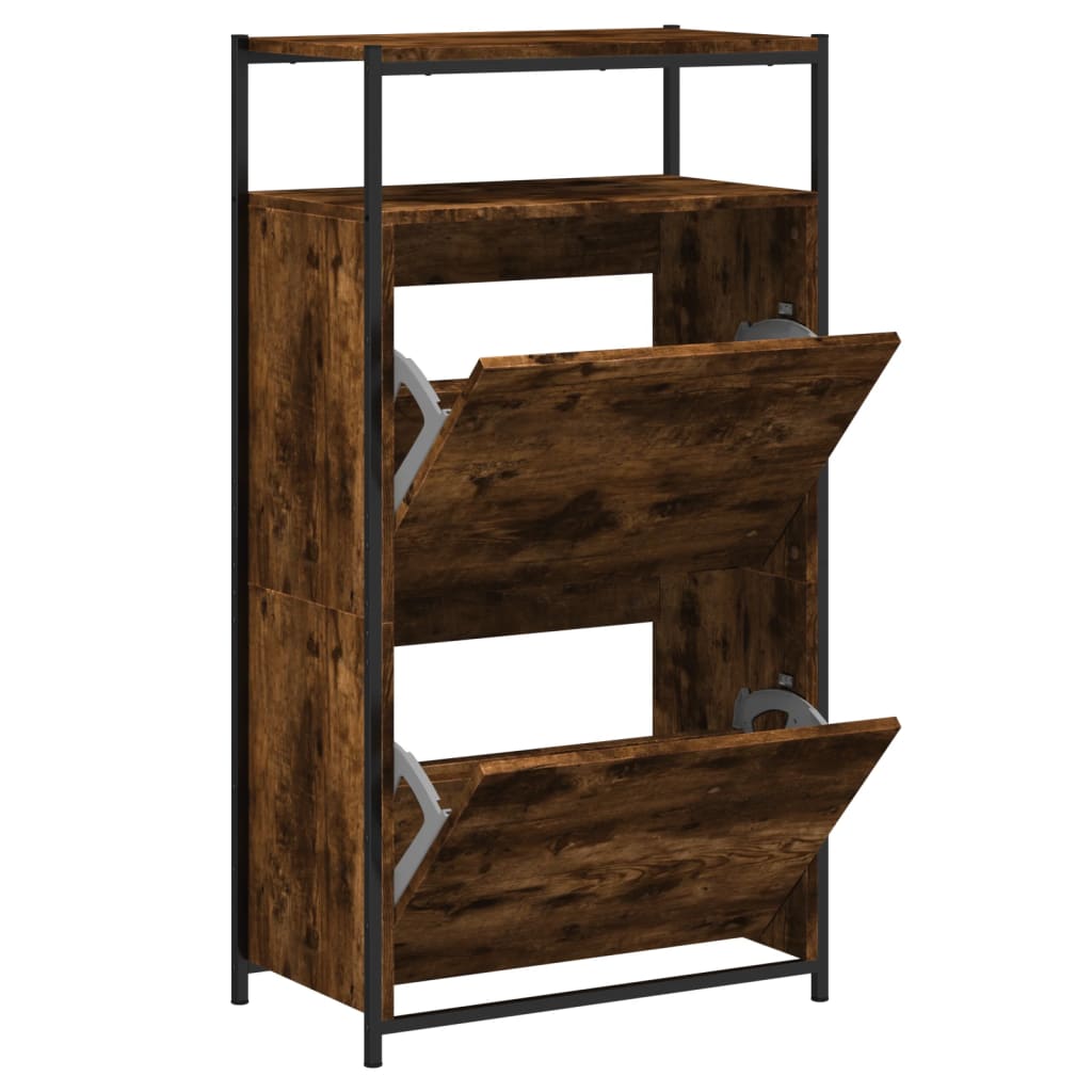 Skoskap røkt eik 60x34x112 cm konstruert tre