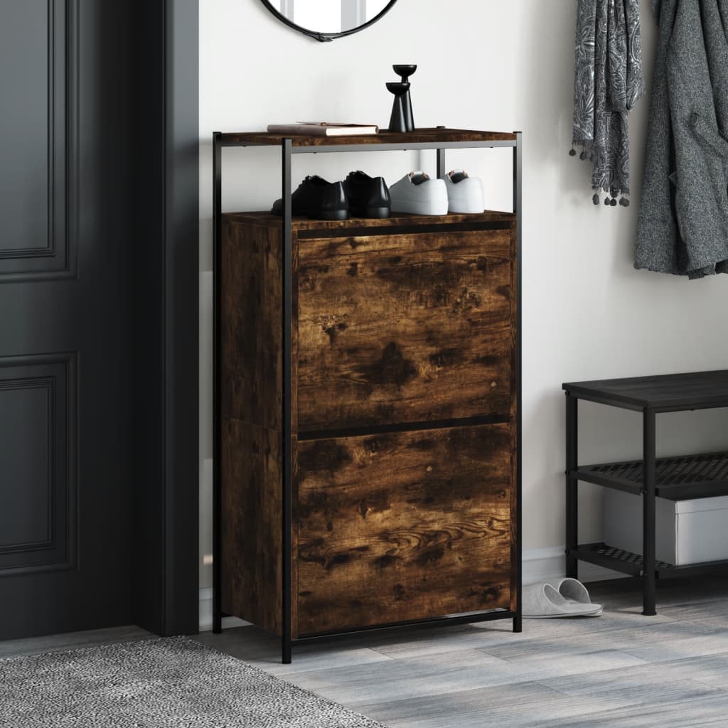 Skoskap røkt eik 60x34x112 cm konstruert tre