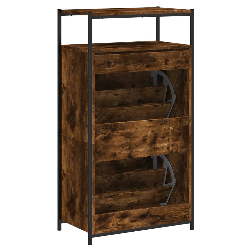 Skoskap røkt eik 60x34x112 cm konstruert tre