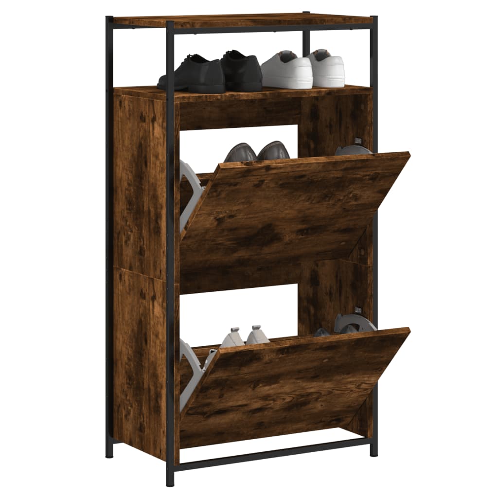 Skoskap røkt eik 60x34x112 cm konstruert tre