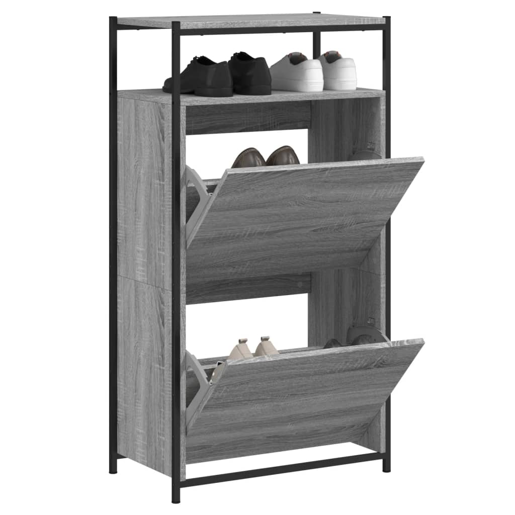 Skoskap grå sonoma 60x34x112 cm konstruert tre