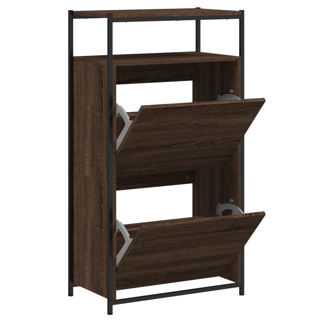 Skoskap brun eik 60x34x112 cm konstruert tre
