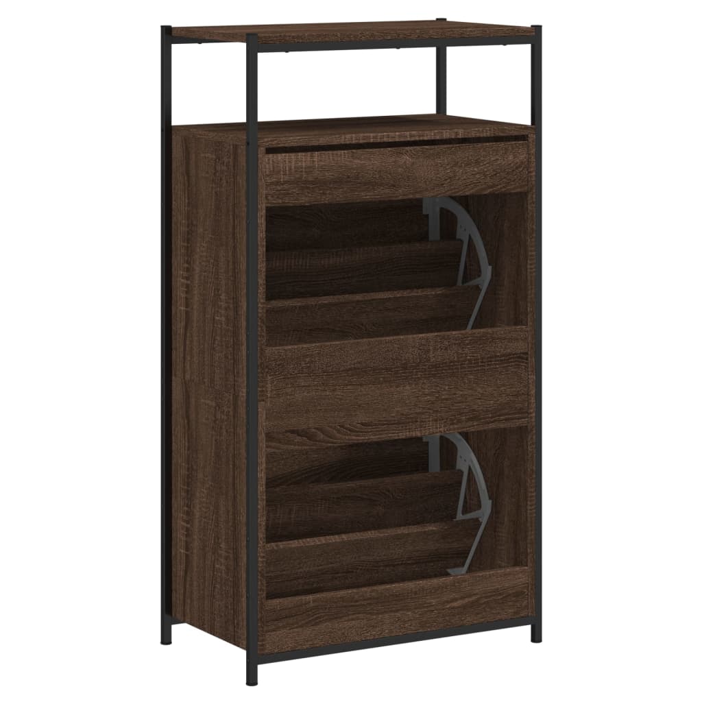 Skoskap brun eik 60x34x112 cm konstruert tre