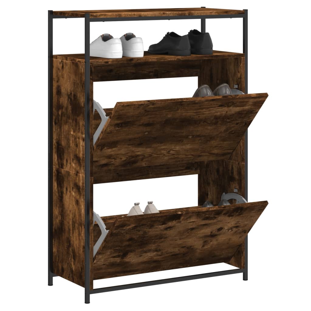Skoskap røkt eik 75x34x112 cm konstruert tre