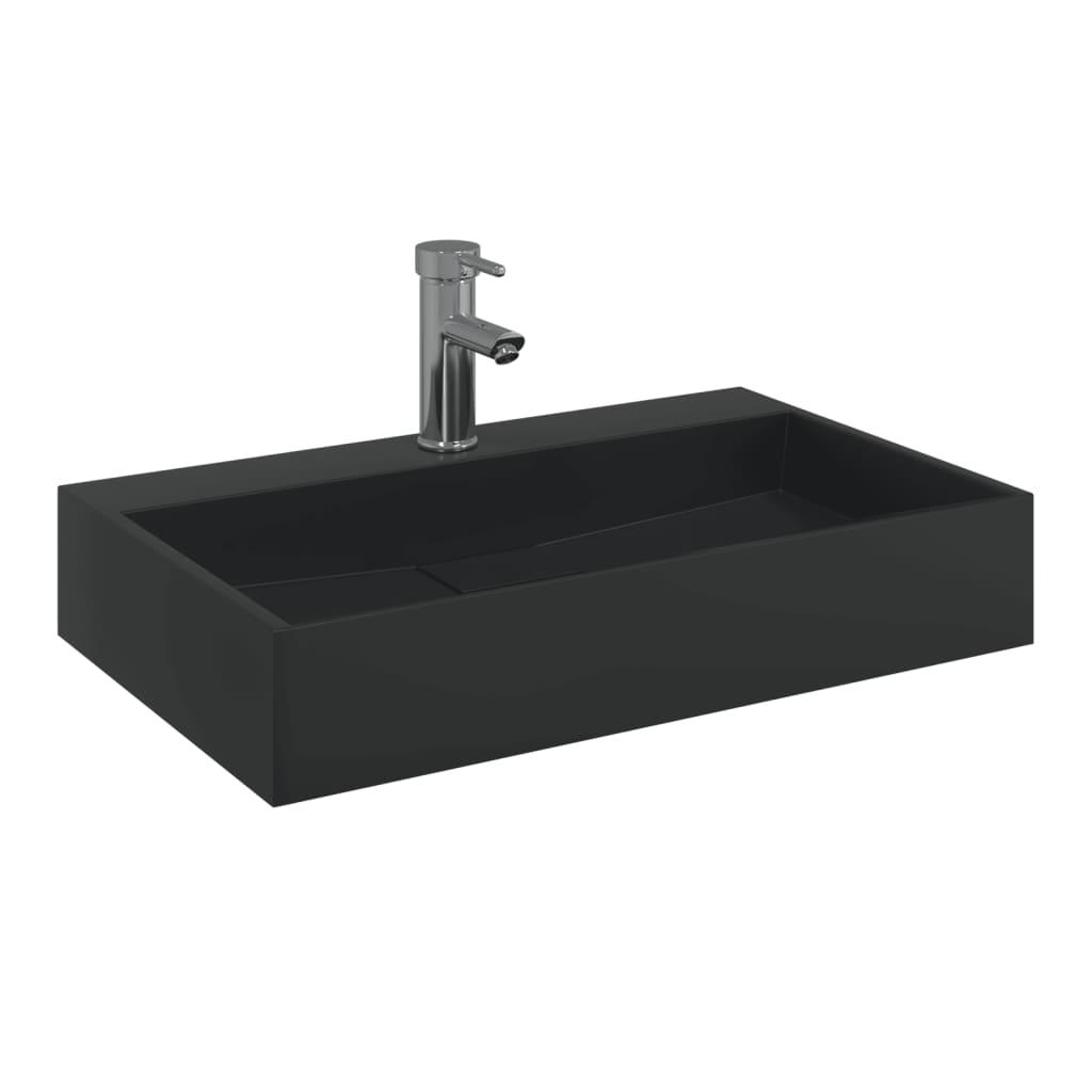 Servant 60x38x11 cm mineralstøpt/marmorstøpt svart