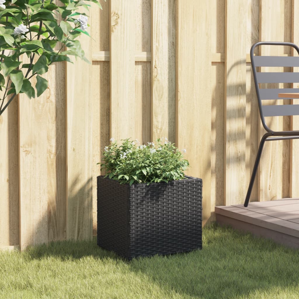 Plantekasse svart 36x30x32 cm polyrotting