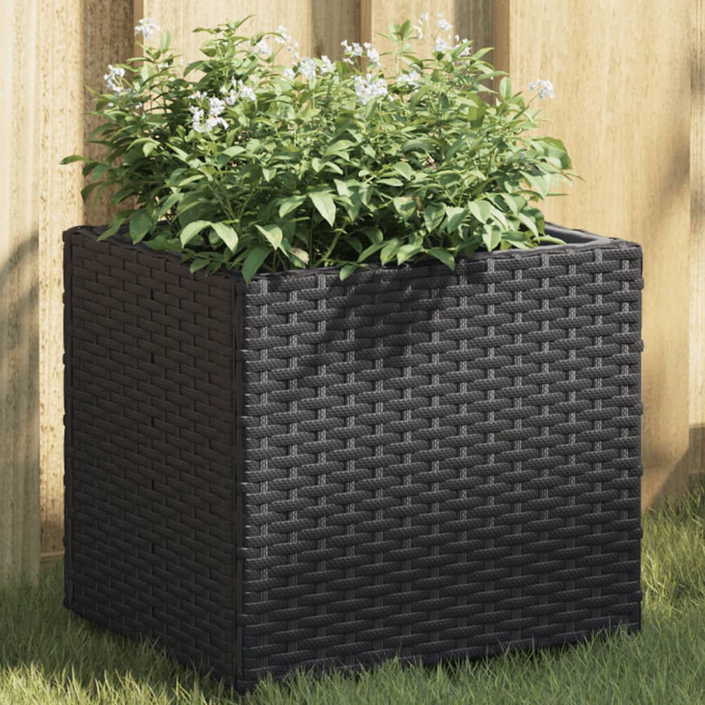 Plantekasse svart 36x30x32 cm polyrotting