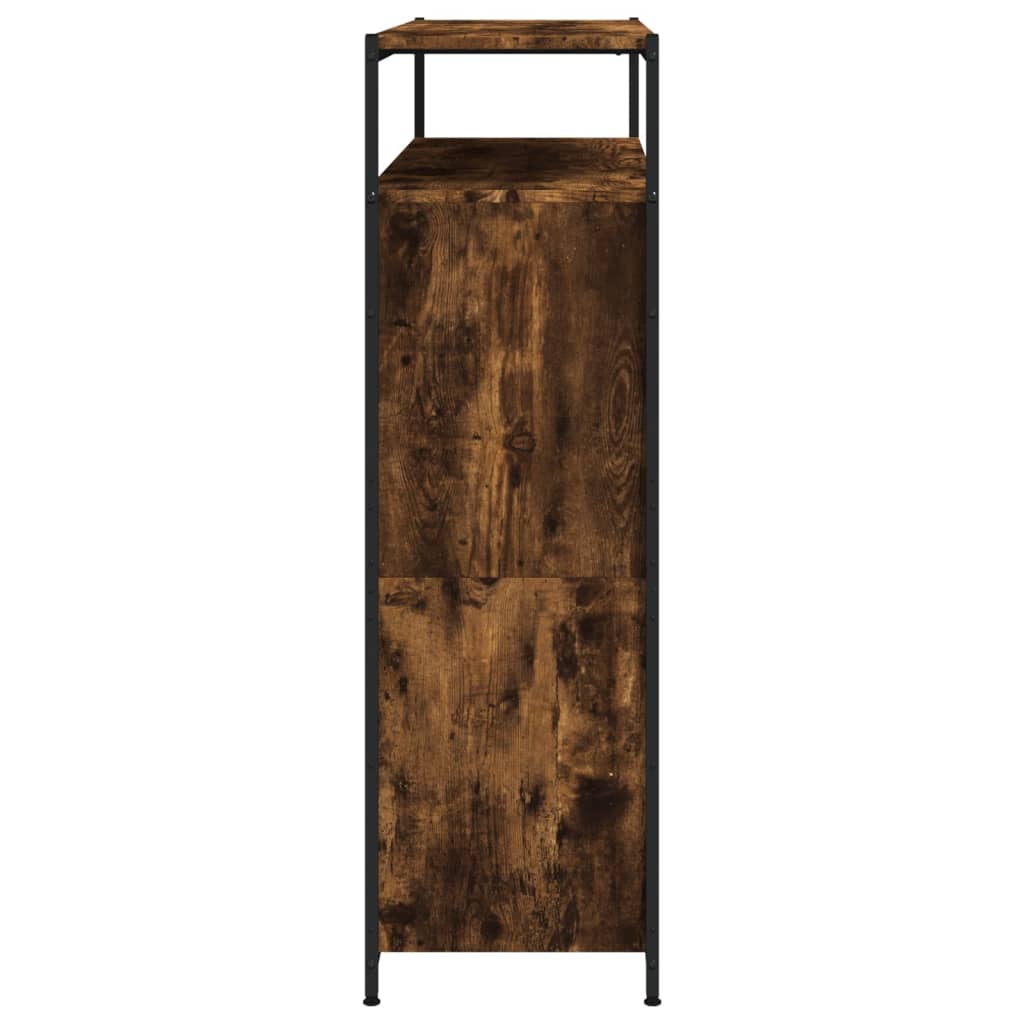 Skoskap med 4 vippeskuffer røkt eik 100x34x112 cm