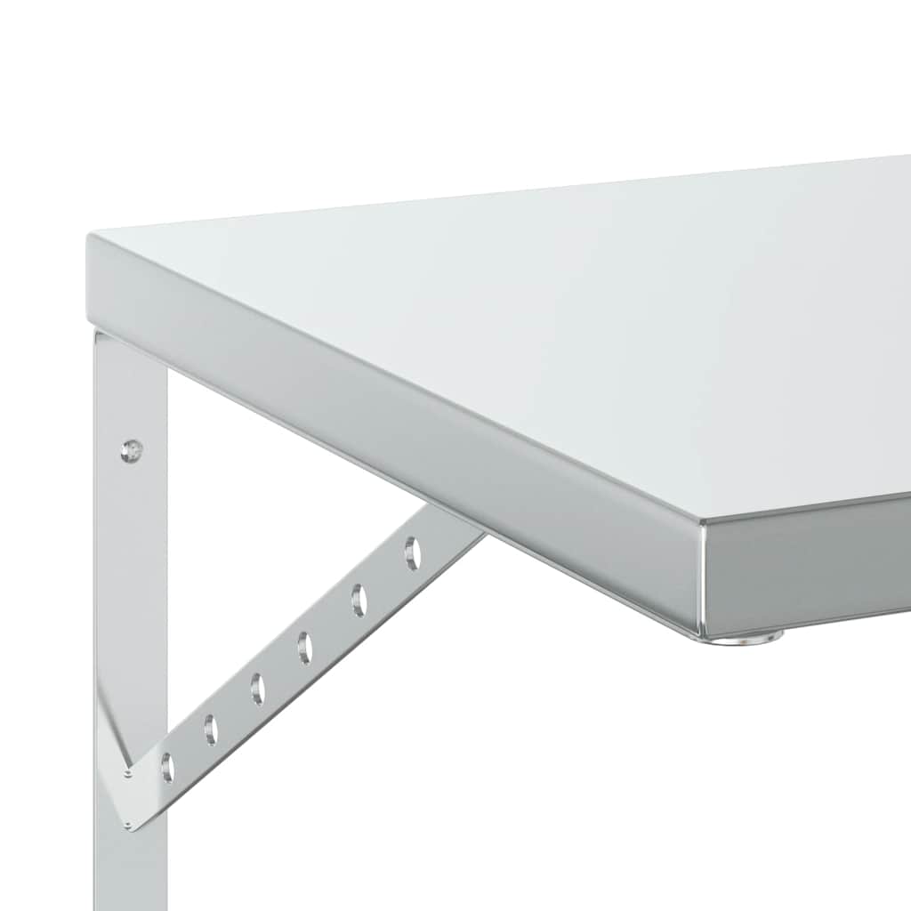 Vegghyller 2 stk 100x40 cm sølv rustfritt stål vidaXL