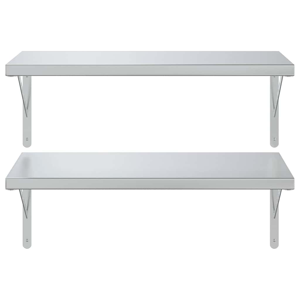 Vegghyller 2 stk 75x40 cm sølv rustfritt stål vidaXL