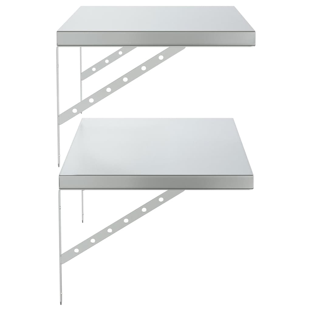 Vegghyller 2 stk 75x40 cm sølv rustfritt stål vidaXL