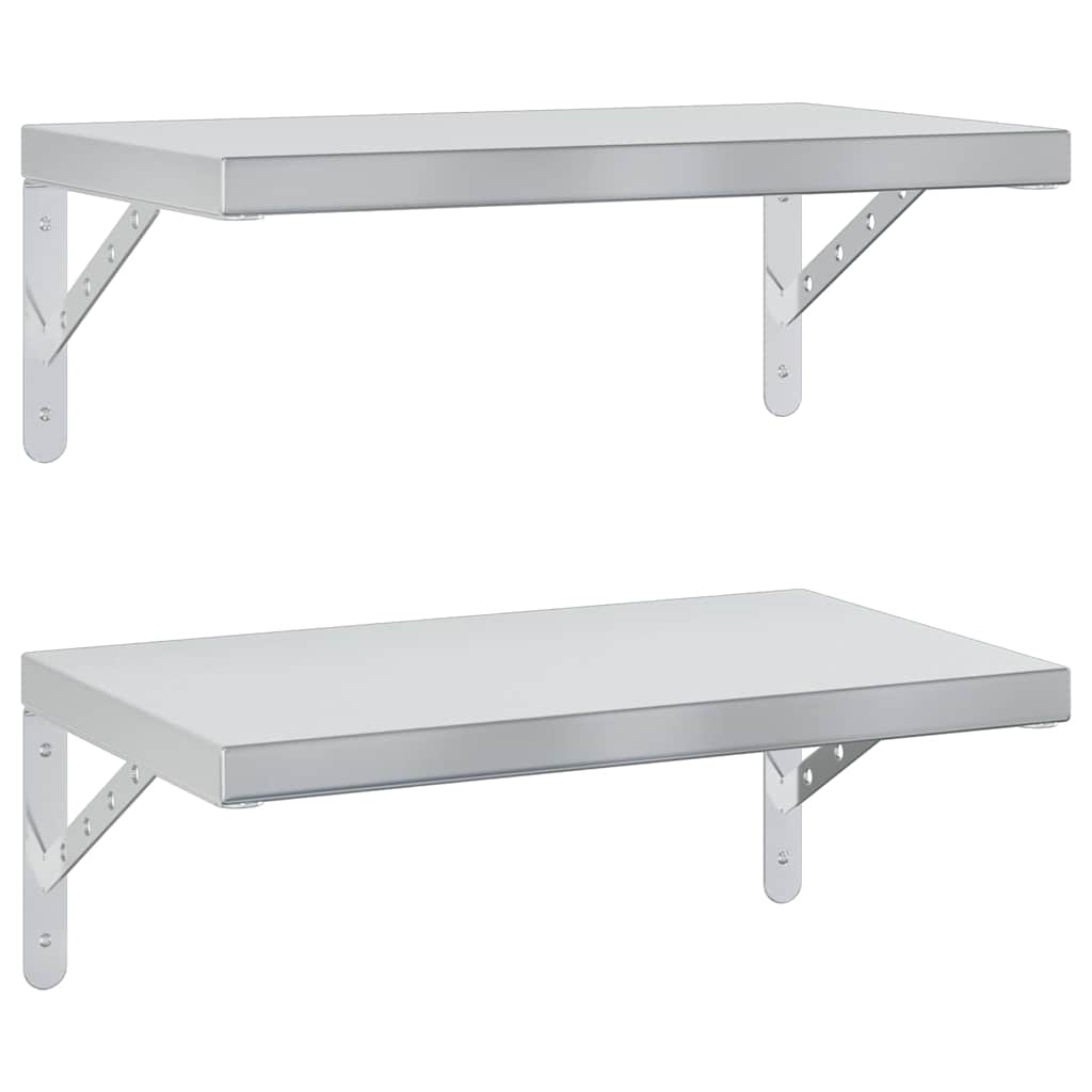 Vegghyller 2 stk 50x30 cm sølv rustfritt stål vidaXL