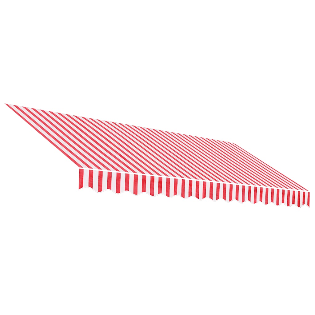 Erstatningsduk for markise rød og hvit 3,5x2,5 m polyester