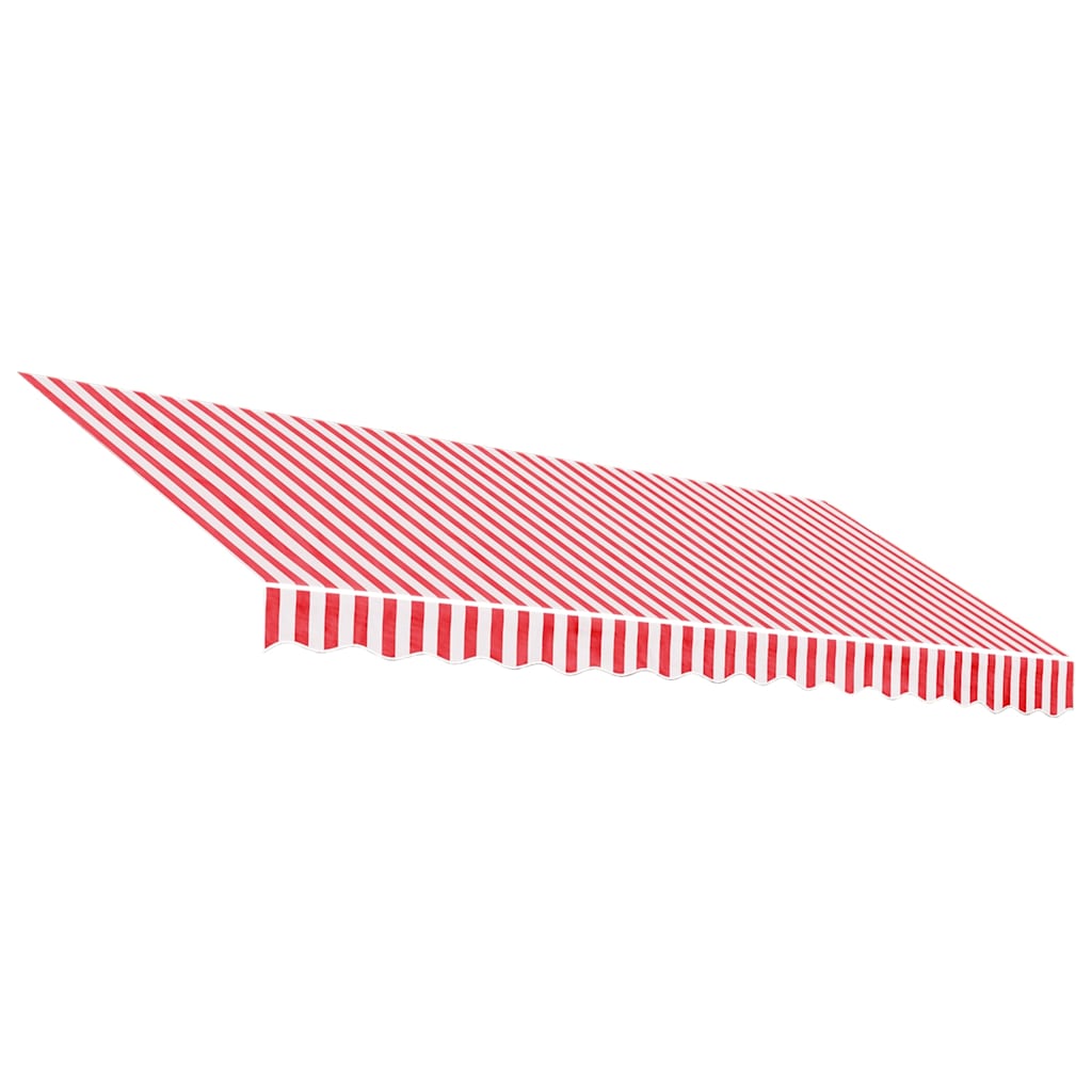 Erstatningsduk for markise rød og hvit 4x3 m polyester