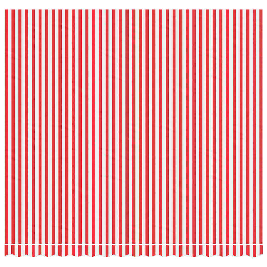 Erstatningsduk for markise rød og hvit 4x3,5 m polyester