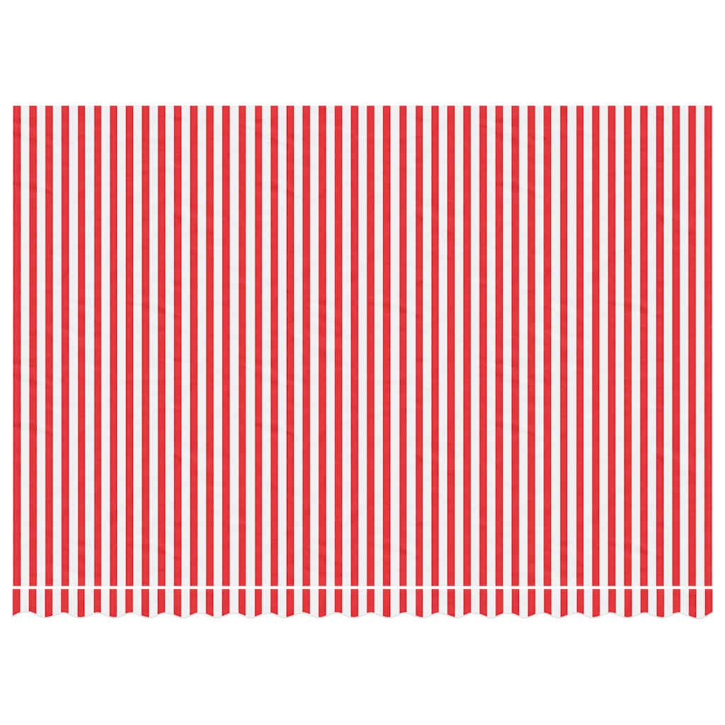 Erstatningsduk for markise rød og hvit 4,5x3 m polyester