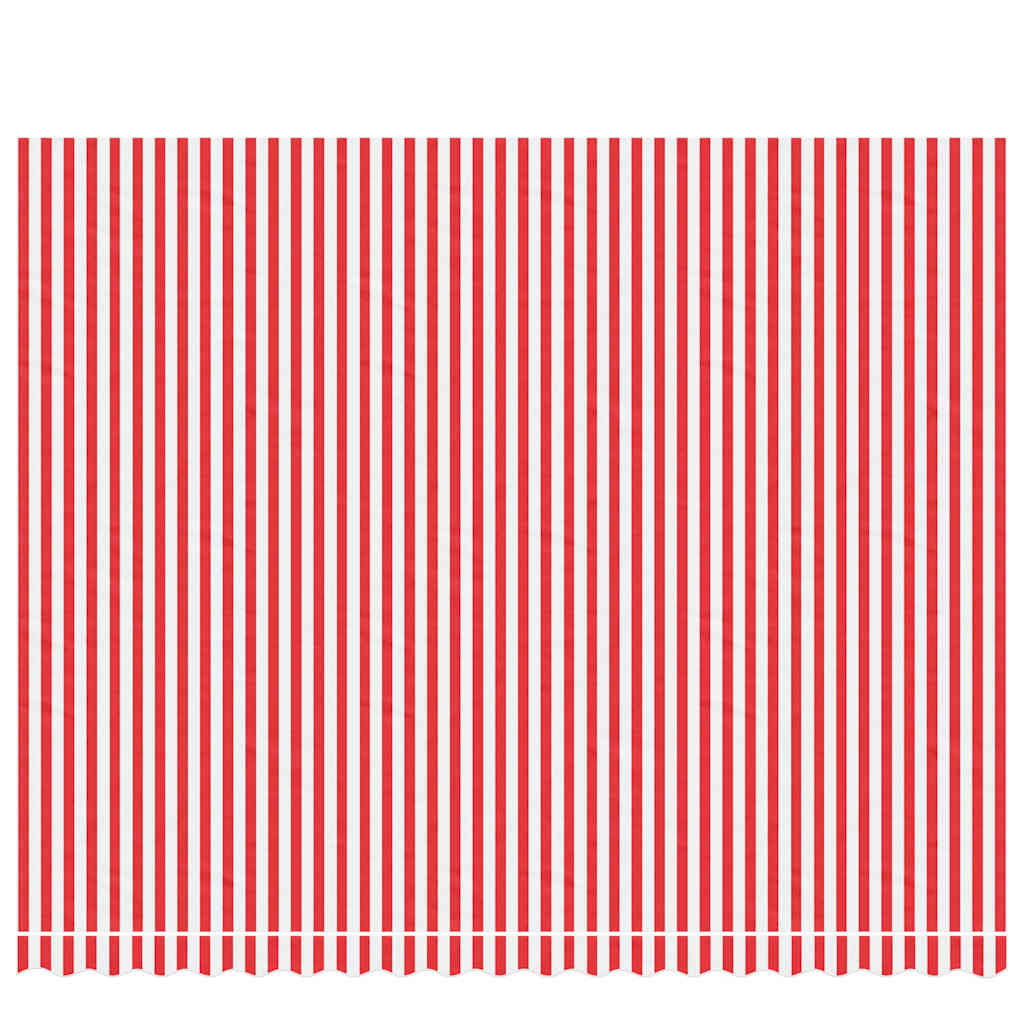 Erstatningsduk for markise rød og hvit 4,5x3,5 m polyester