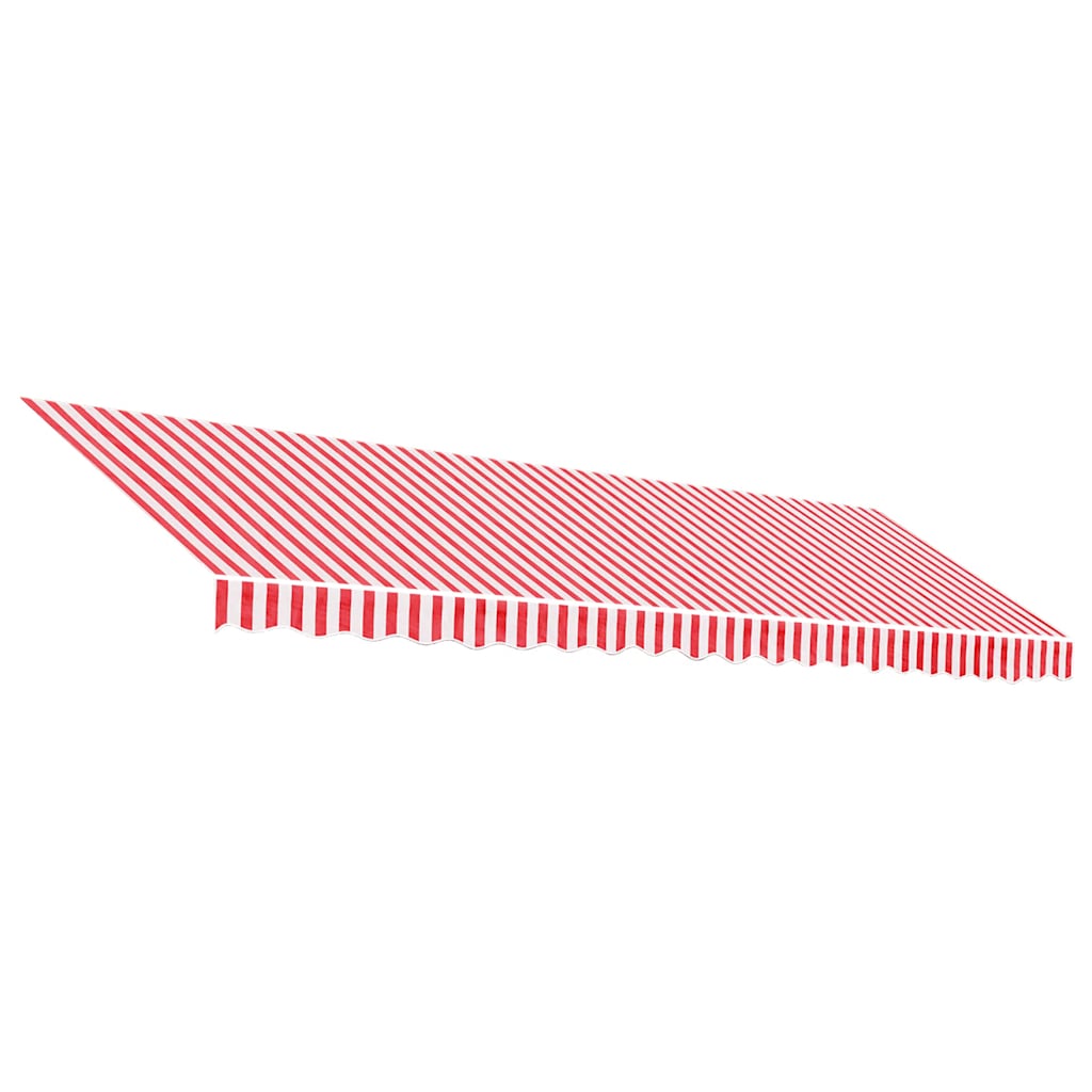 Erstatningsduk for markise rød og hvit 5x3 m polyester