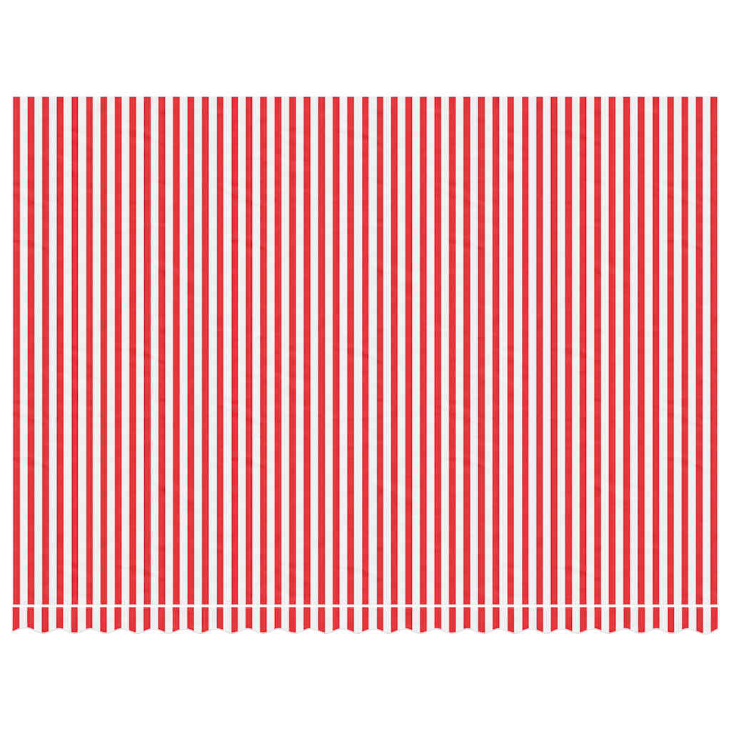 Erstatningsduk for markise rød og hvit 5x3,5 m polyester