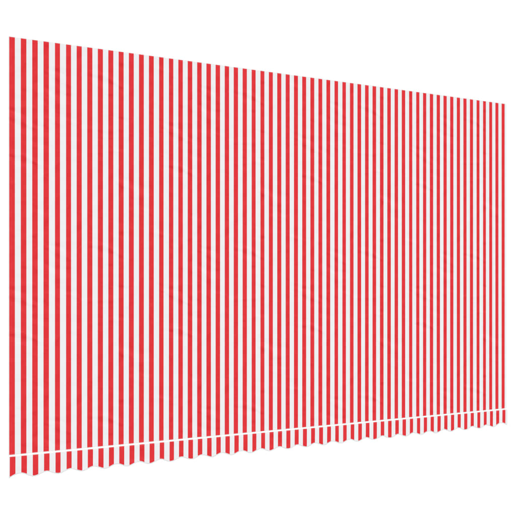 Erstatningsduk for markise rød og hvit 6x3,5 m polyester