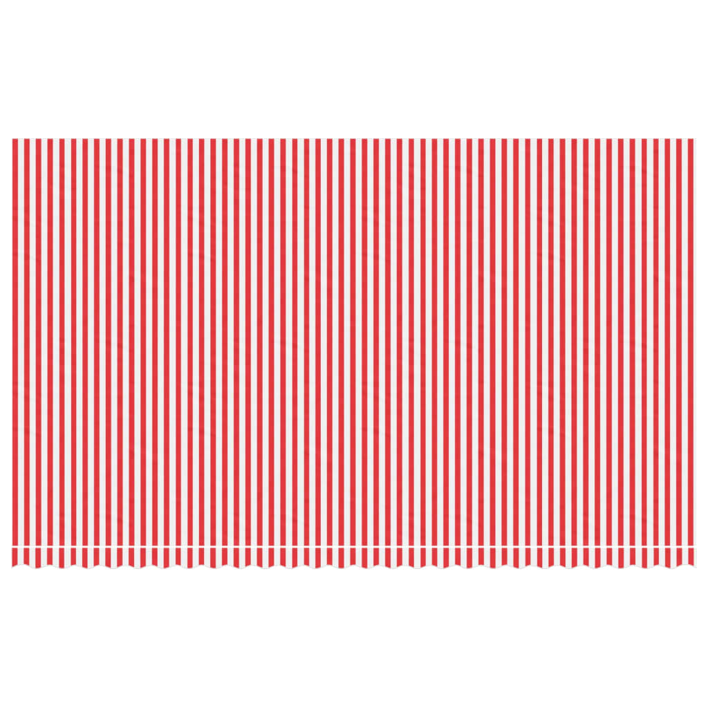 Erstatningsduk for markise rød og hvit 6x3,5 m polyester