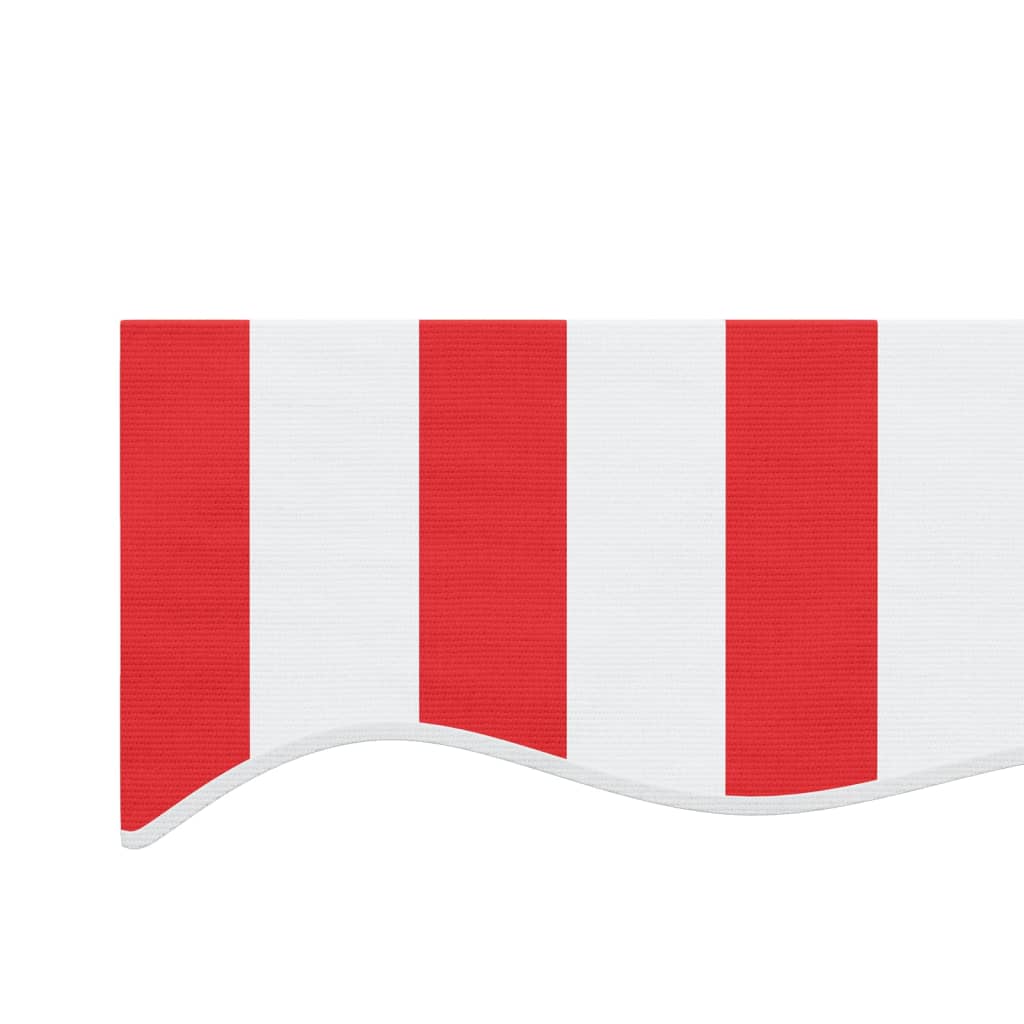 Erstatningsduk for markise rød og hvit 6x3,5 m polyester