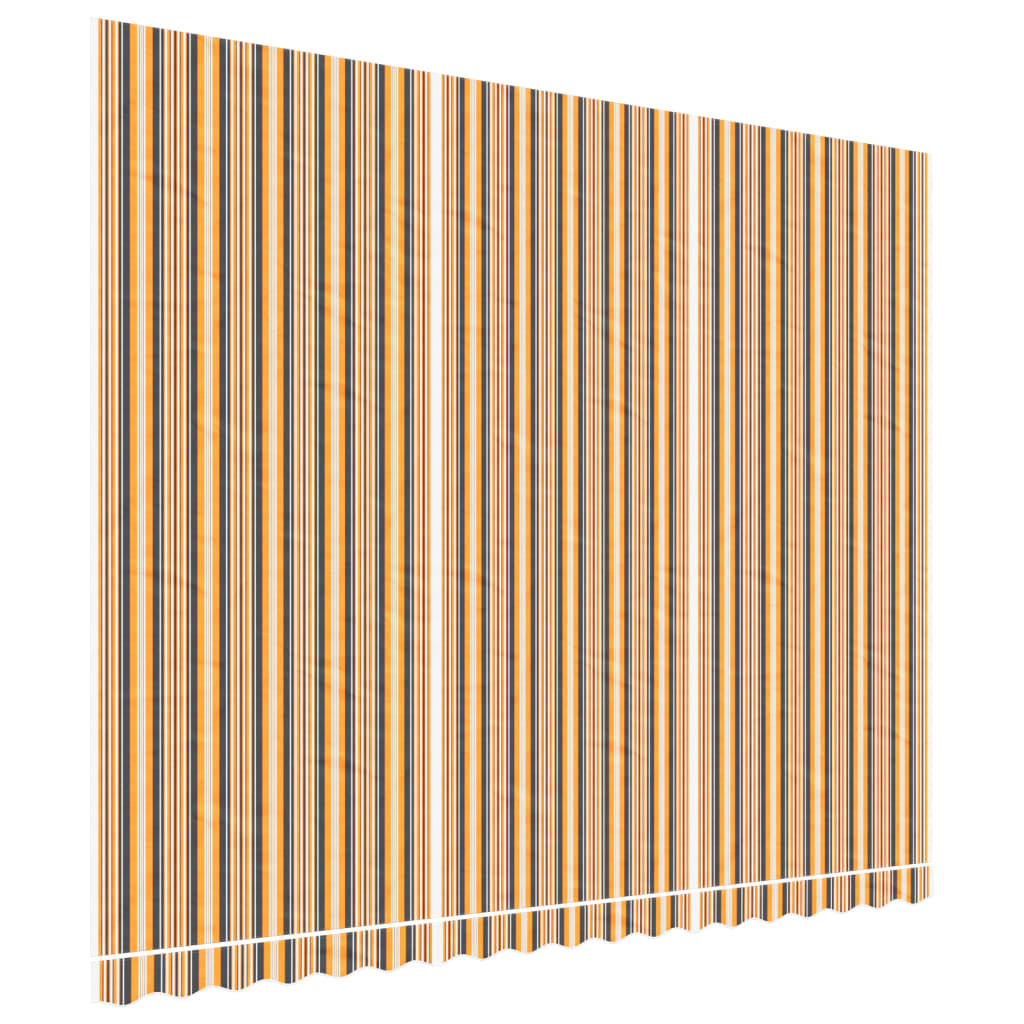 Erstatningsduk for markise oransje og svart 450x350 cm polyester