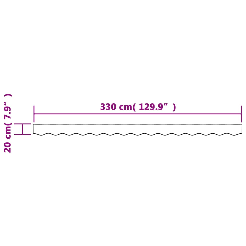 Erstatningsstoff for markisekappe antrasitt stripe 3,5 m