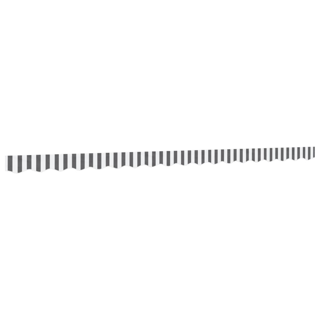 Erstatningsstoff for markisekappe antrasitt og hvit stripe 4,5m