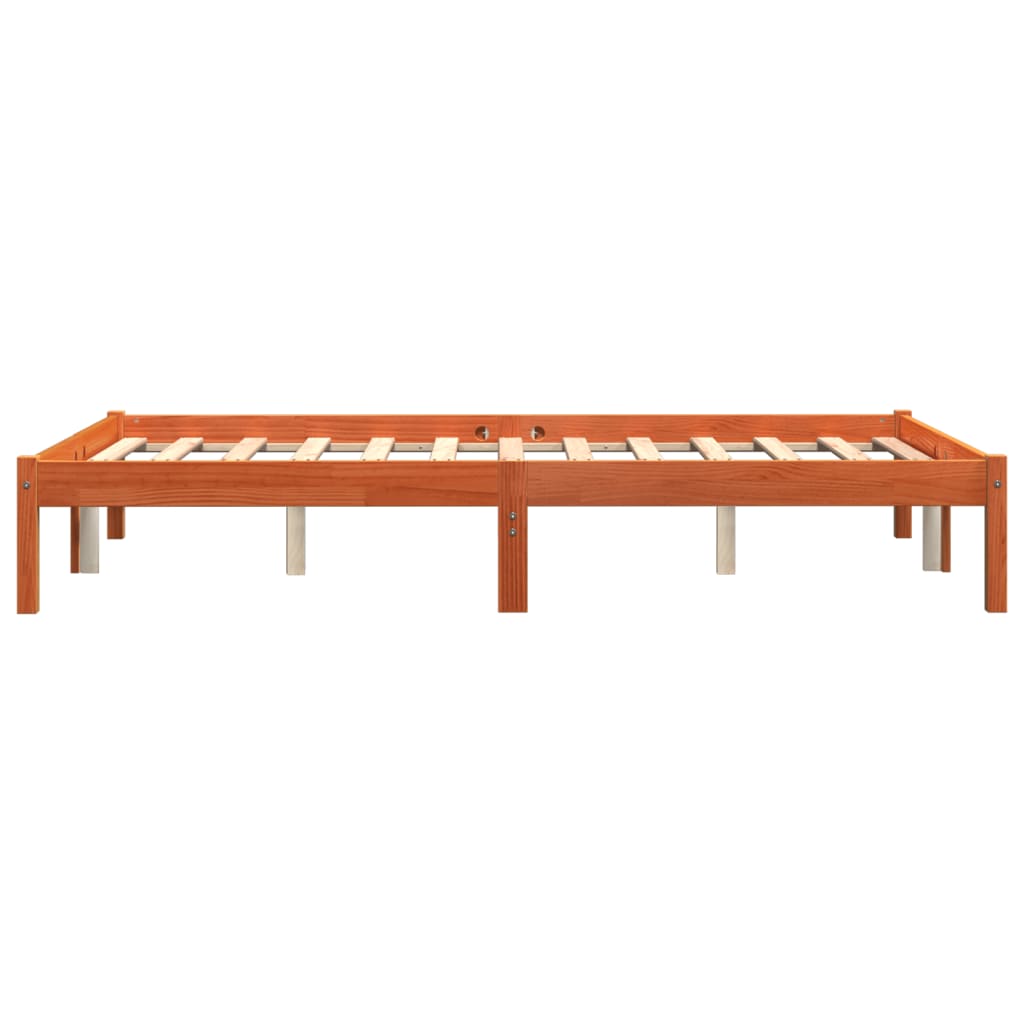 Sengeramme uten madrass voksbrun 120x190 cm heltre furu
