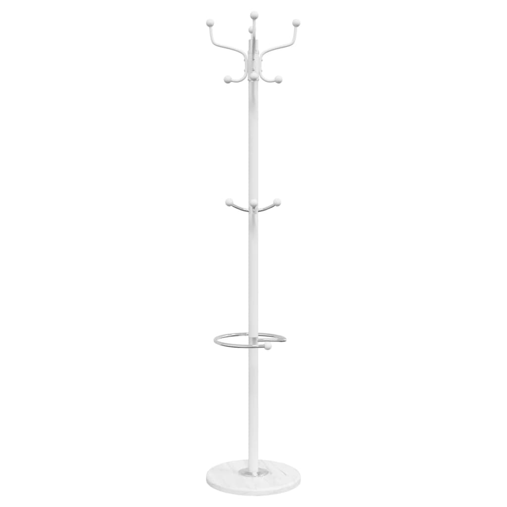 Stumtjener med paraplyholder hvit 180 cm pulverlakkert jern