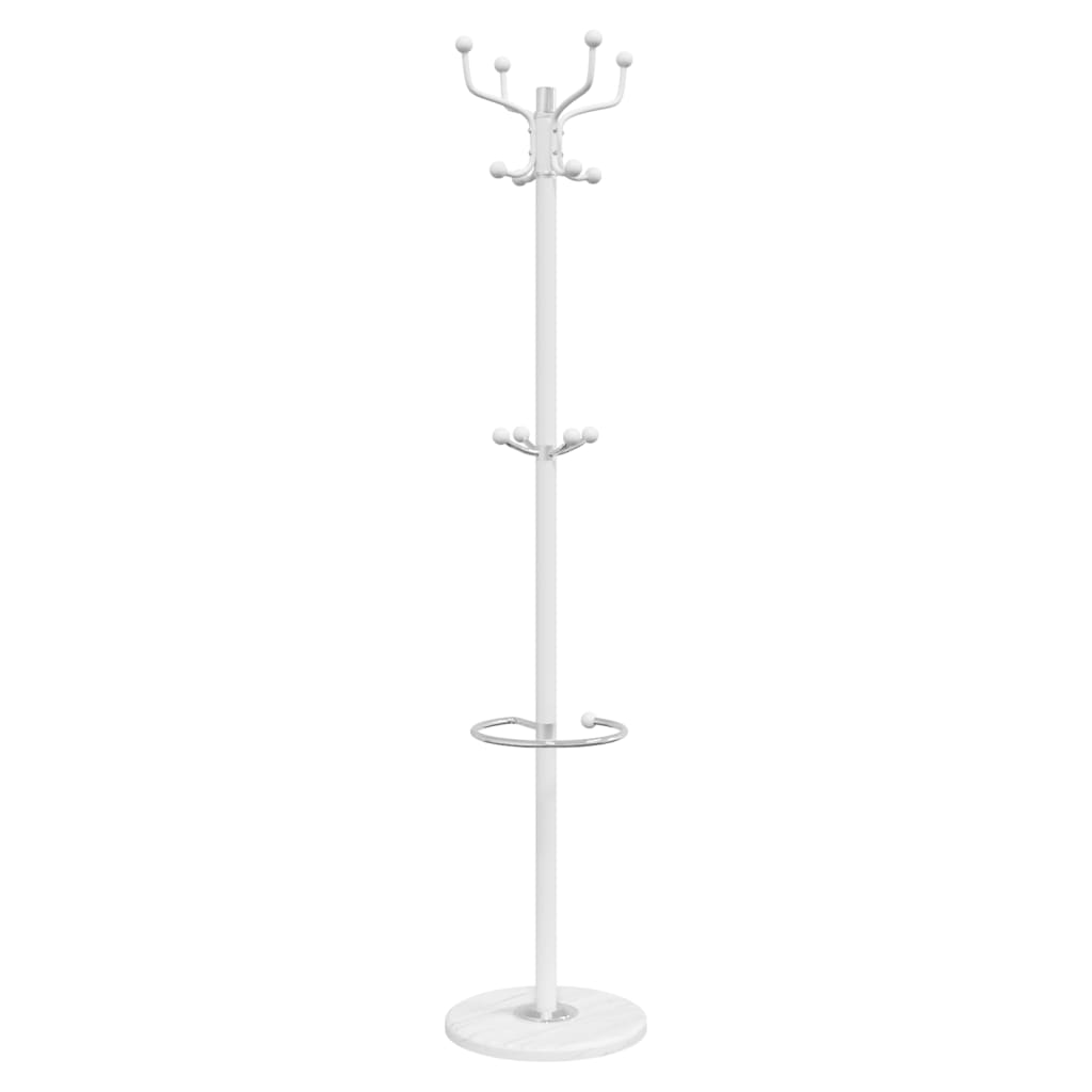 Stumtjener med paraplyholder hvit 180 cm pulverlakkert jern