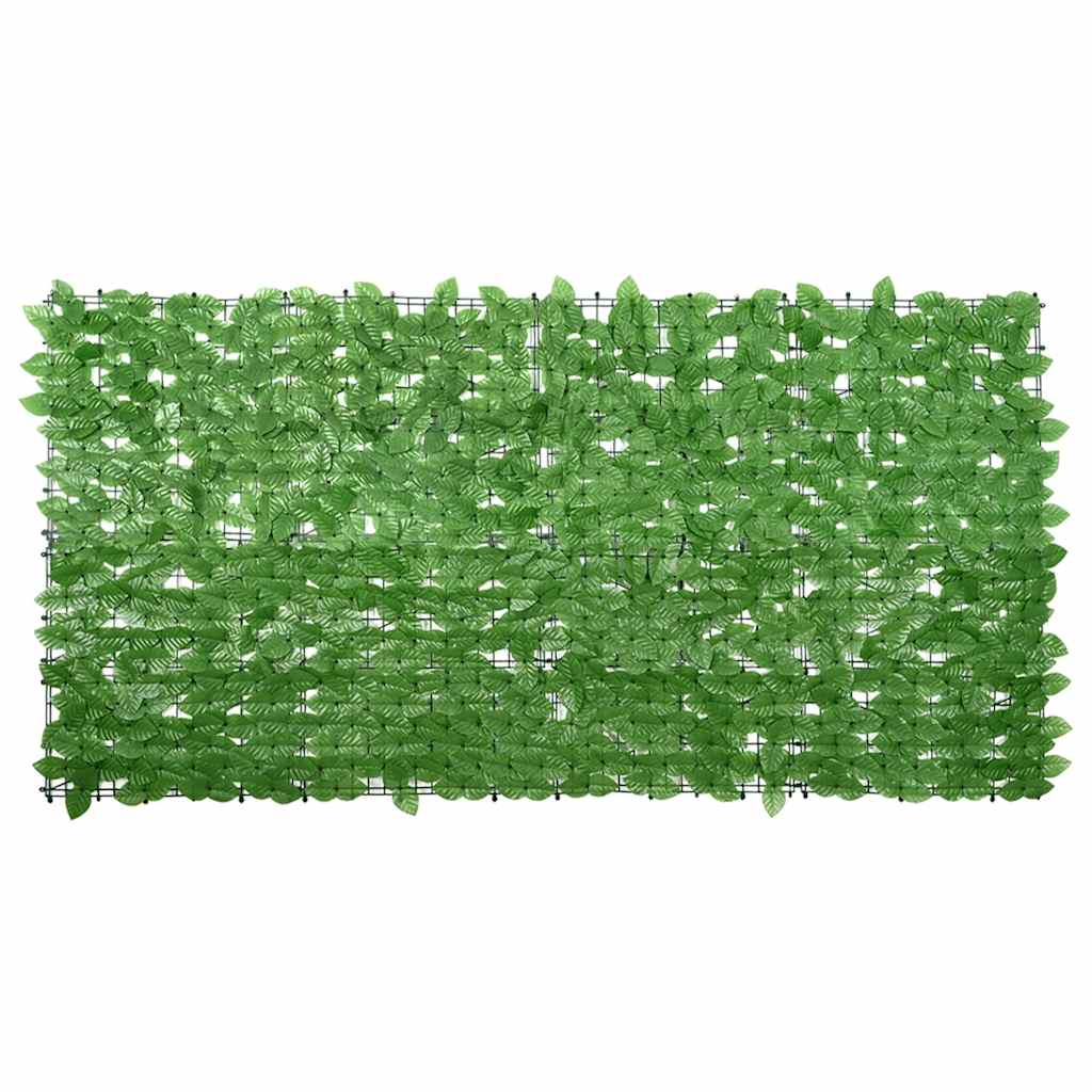 Balkongskjerm med grønne blader 200x100 cm