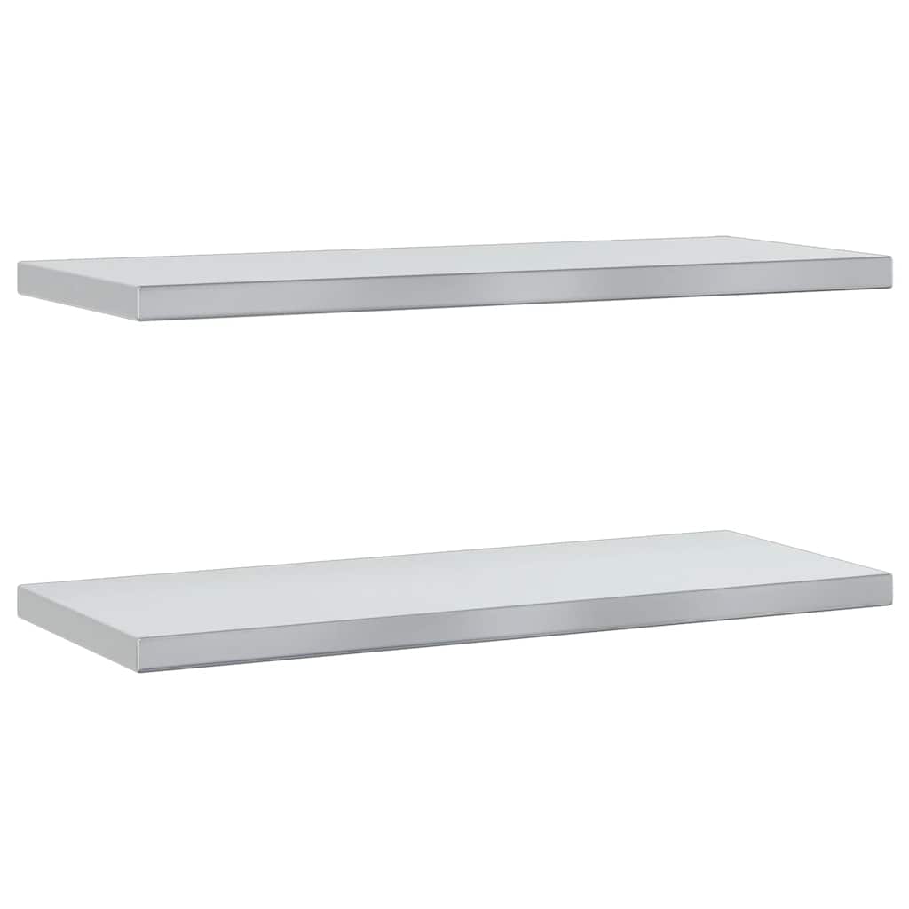 Vegghyller 2 stk 75x30 cm sølv rustfritt stål