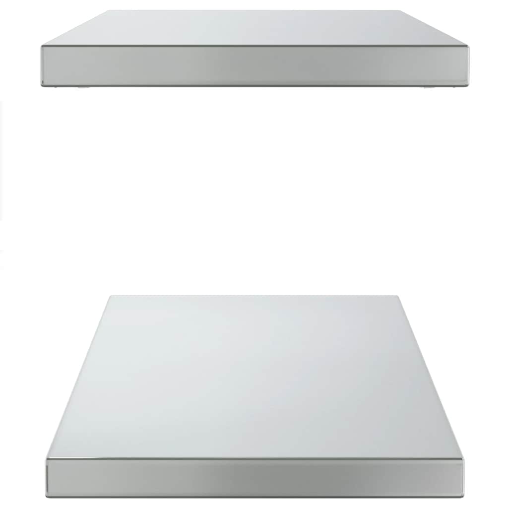 Vegghyller 2 stk 75x30 cm sølv rustfritt stål