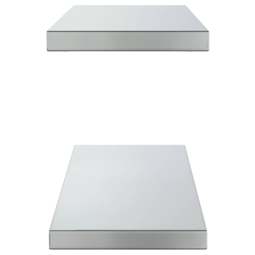 Vegghyller 2 stk 75x23,5 cm sølv rustfritt stål