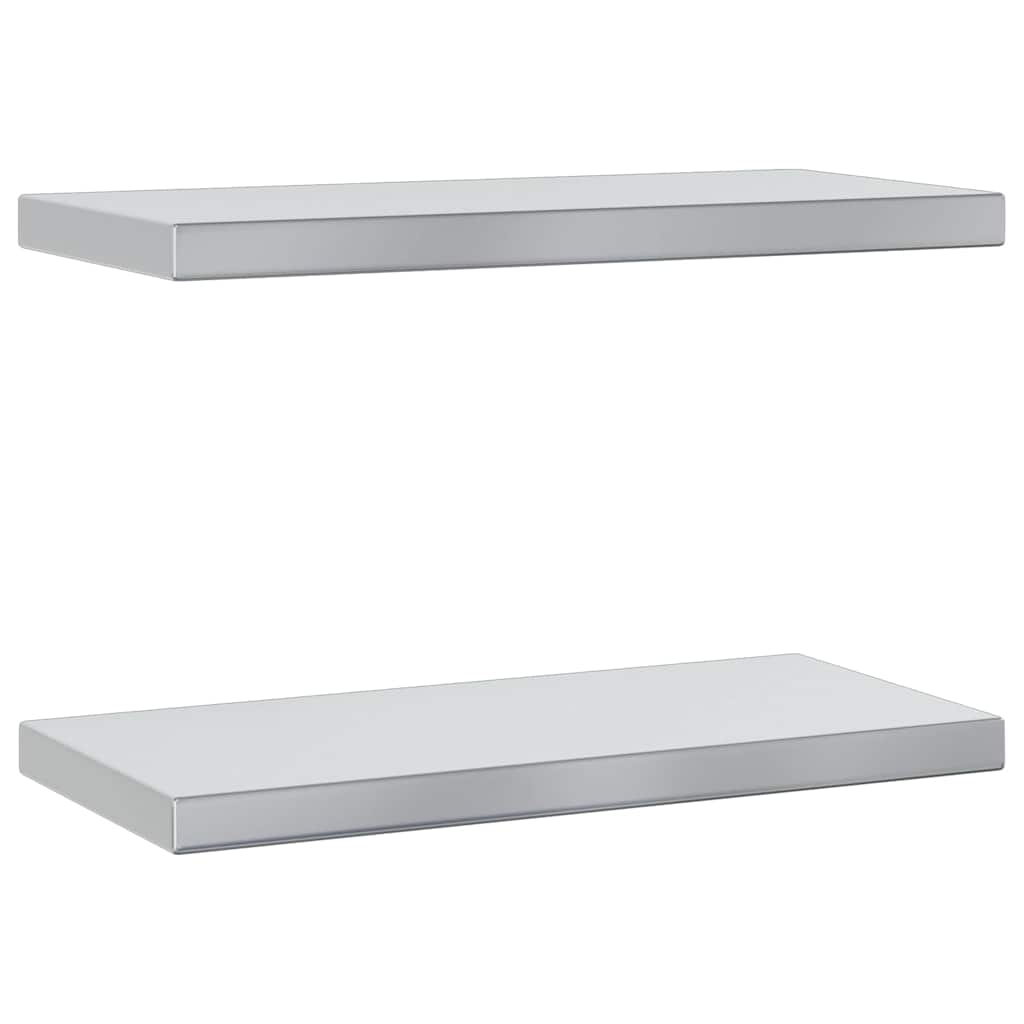 Vegghyller 2 stk 50x23,5 cm sølv rustfritt stål