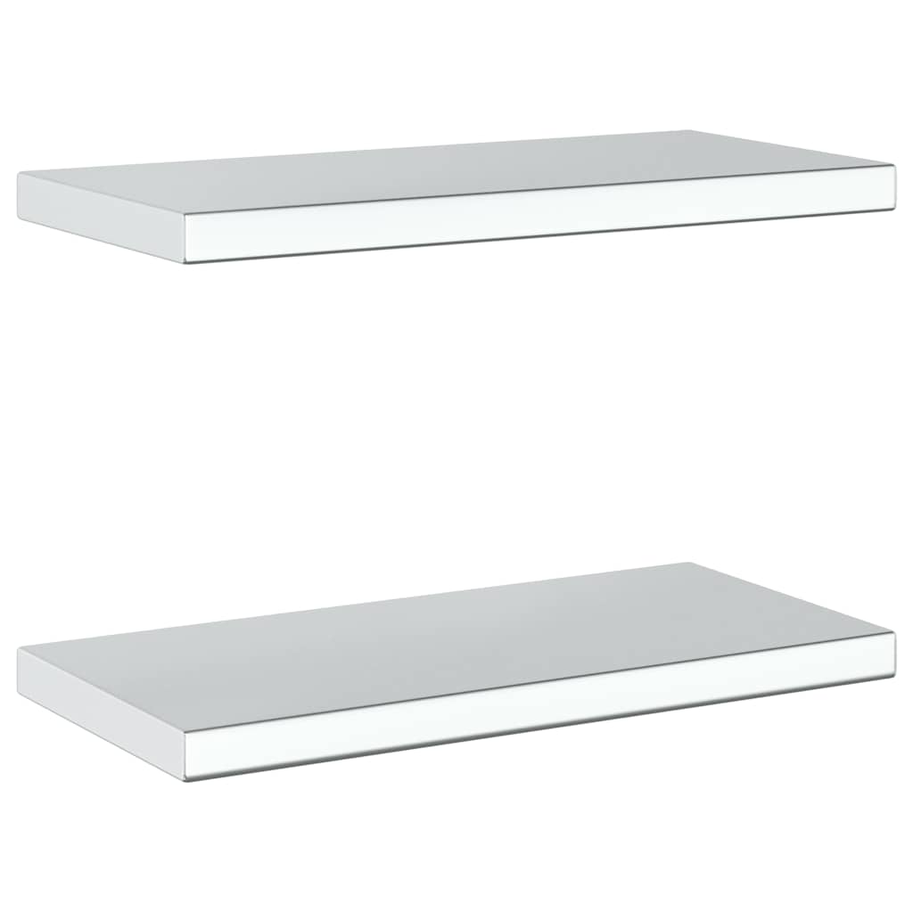 Vegghyller 2 stk 50x23,5 cm sølv rustfritt stål