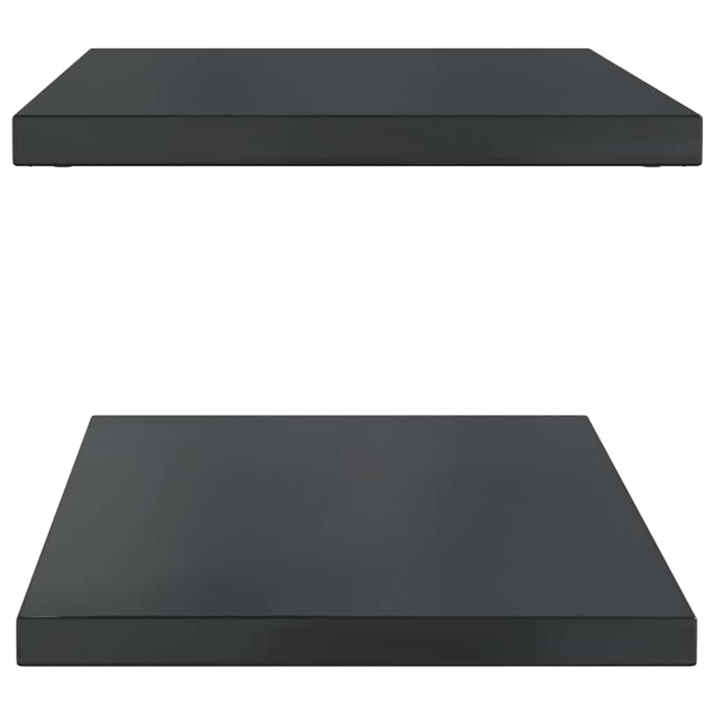 Vegghyller 2 stk 100x40 cm svart rustfritt stål
