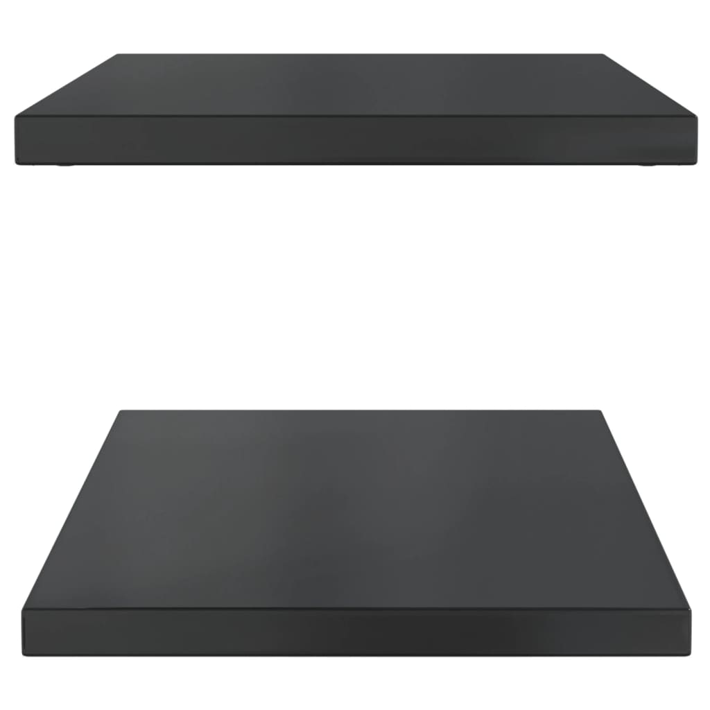 Vegghyller 2 stk 75x40 cm svart rustfritt stål