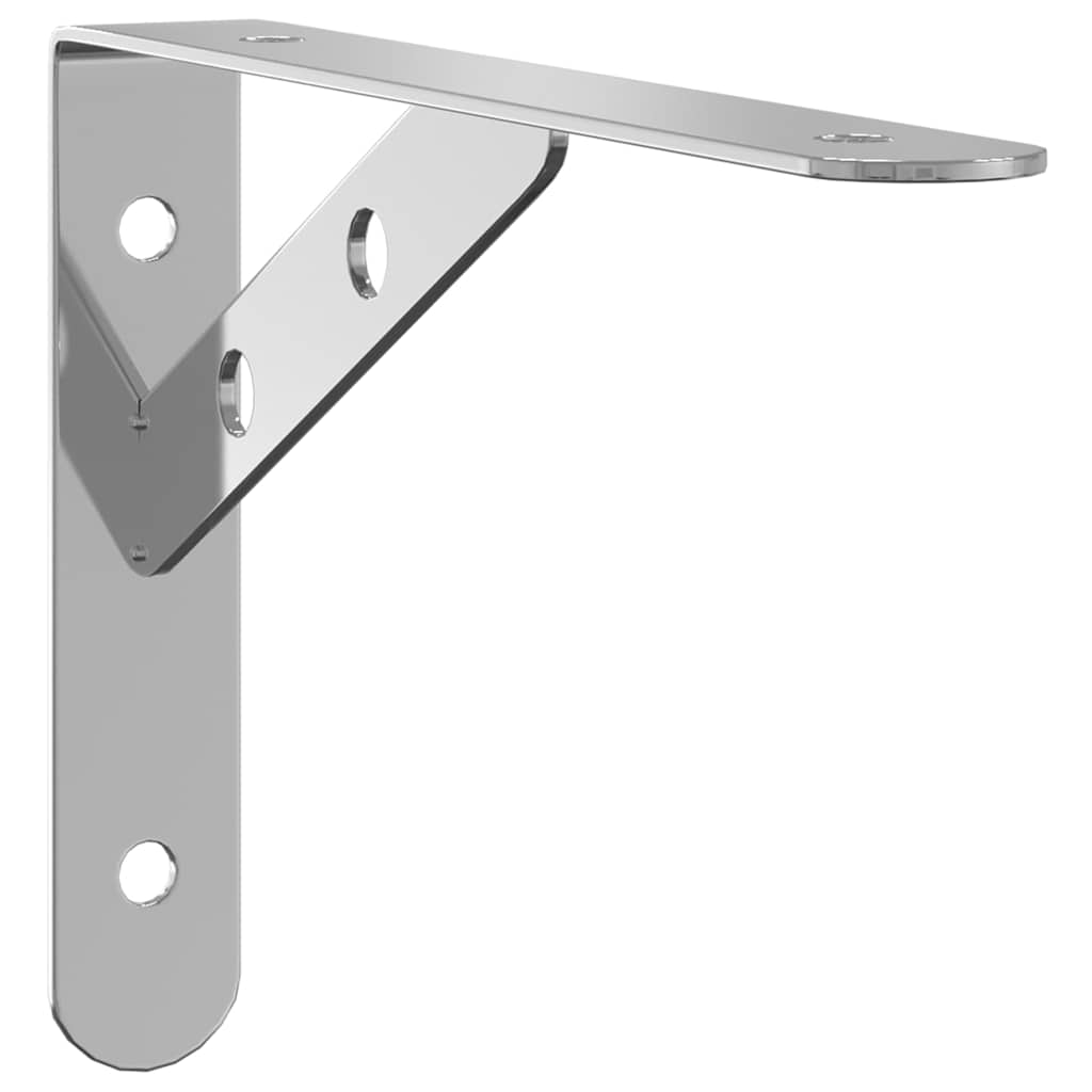 Hyllebraketter 4 stk 20x2,5x14 cm sølv rustfritt stål