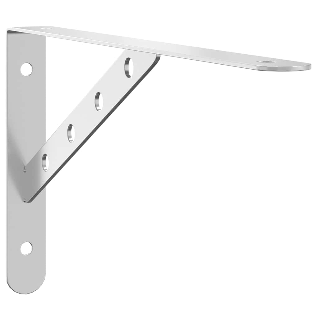 Hyllebraketter 4 stk 30x2,5x15,5 cm sølv rustfritt stål vidaXL