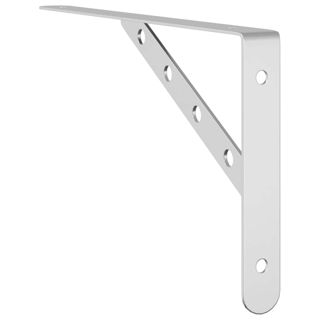 Hyllebraketter 4 stk 30x2,5x15,5 cm sølv rustfritt stål vidaXL