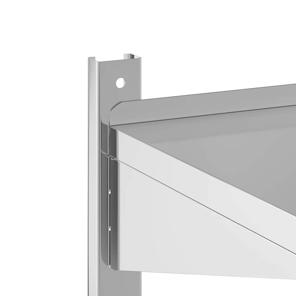 Vegghylle 2 etasjer 100x40x60 cm sølv rustfritt stål