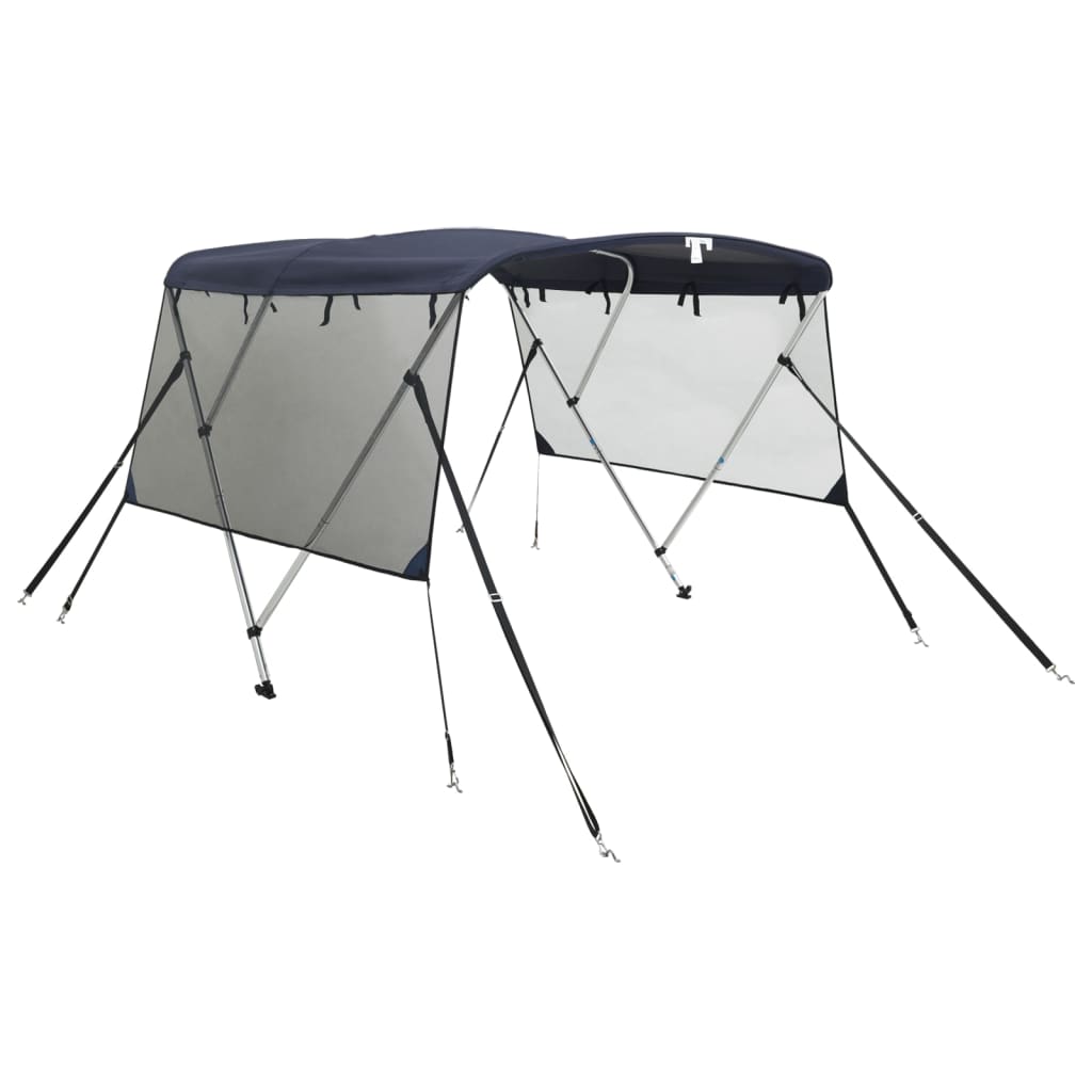 Båtkalesje 3-buet med sidevegger i netting 183x(170-182)x137 cm vidaXL