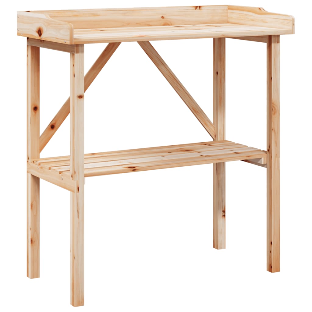 Plantebord med hylle 78x38x82,5 cm heltre gran vidaXL