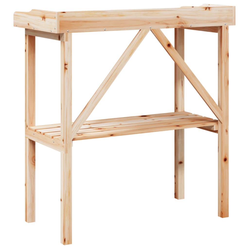 Plantebord med hylle 78x38x82,5 cm heltre gran vidaXL